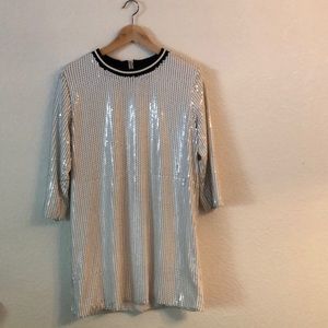 White mini sequins dress